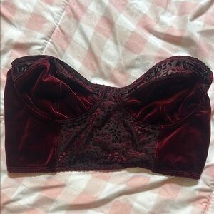 Burgundy Gothic Strapless Top